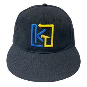 Karaoke Hat Cap Snapback Black Blue Yellow Logo‎ Sing A Long Unisex 90s